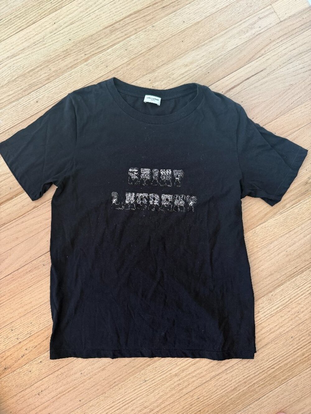 Saint Laurent Paris Logo Graphic T-Shirt Black Size M Made in France
